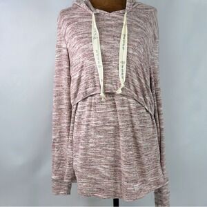 Latched Mama Nursing‎ Hoodie Women Size M Pink Marled Good Breastfeeding Top